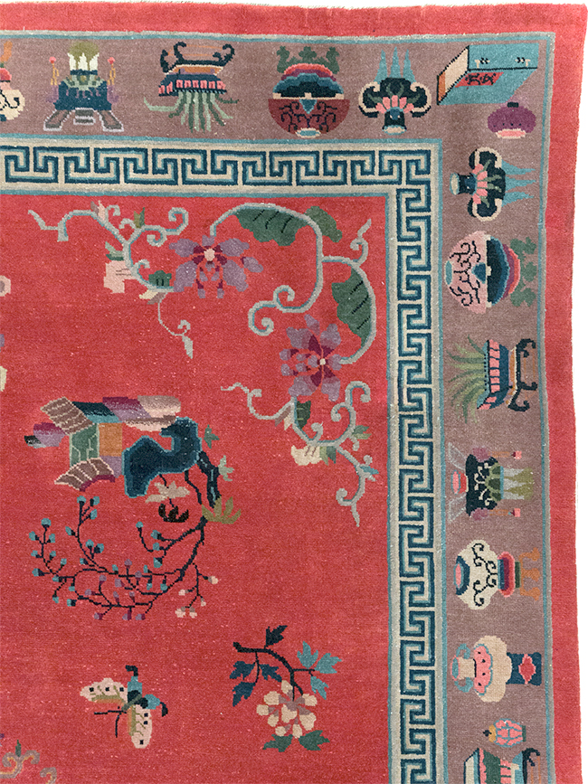 Vintage Chinese Art Deco Pictorial Room Size Carpet, No.31359 - Gsblank