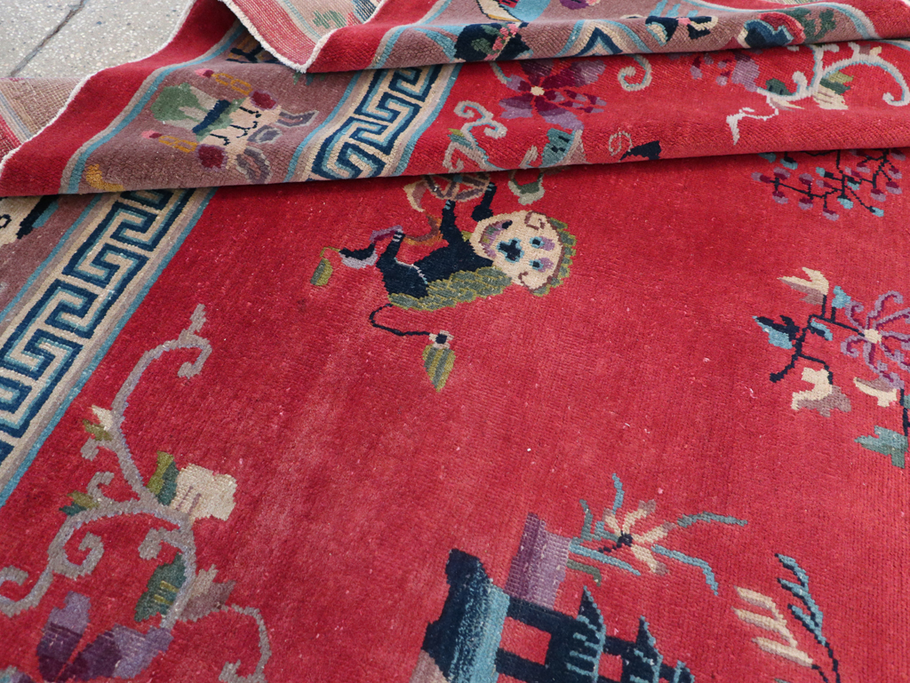 Vintage Chinese Art Deco Pictorial Room Size Carpet, No.31359 - Gsblank