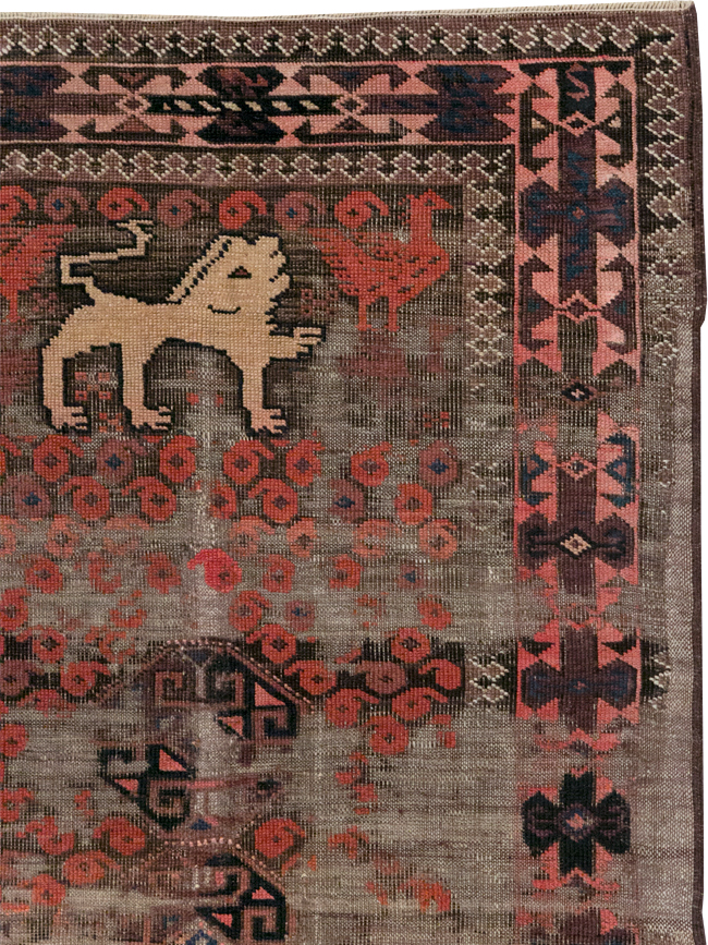 Antique Persian Pictorial Baluch Rug, No.31367 - Gsblank