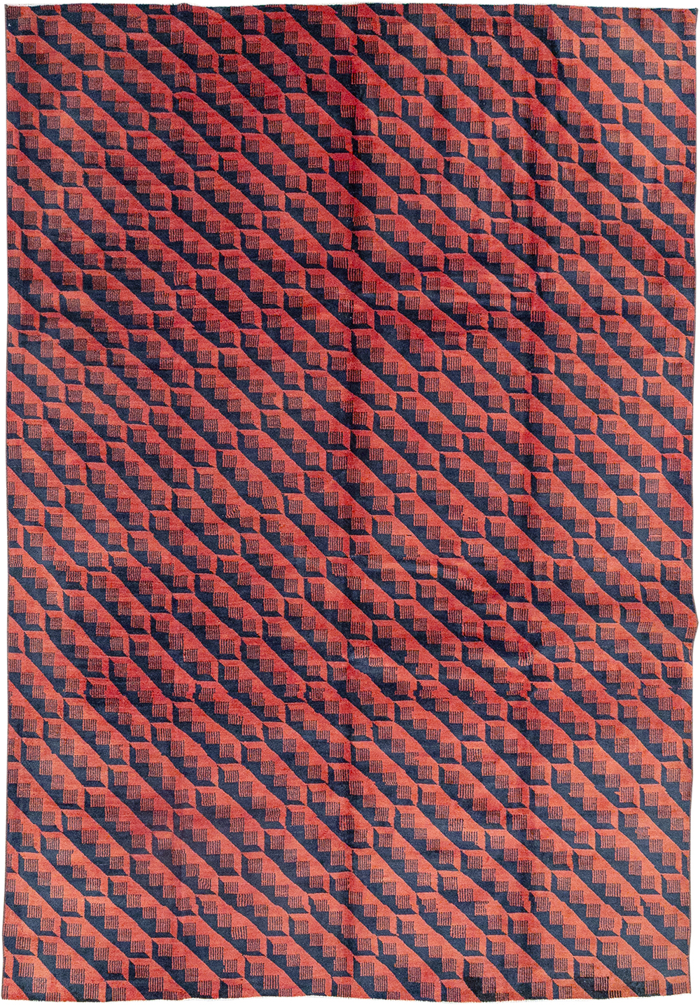 Vintage Turkish Anatolian Art Deco Room Size Carpet, No.31375 - Gsblank