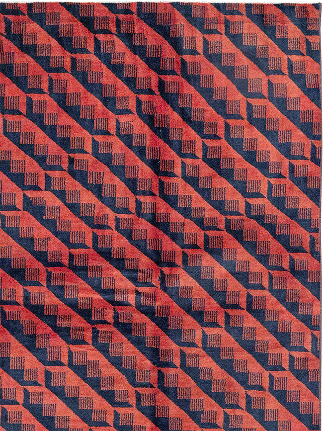 Vintage Anatolian Deco Carpet, No.31375 - Gsblank