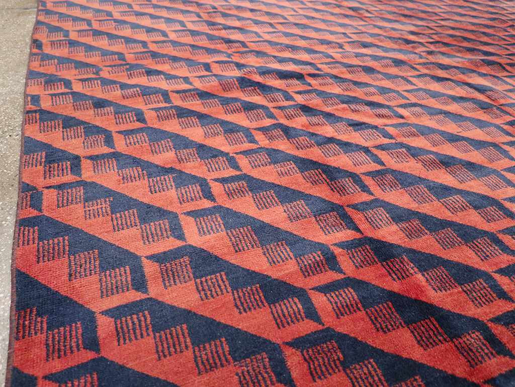 Vintage Anatolian Deco Carpet, No.31375 - Gsblank