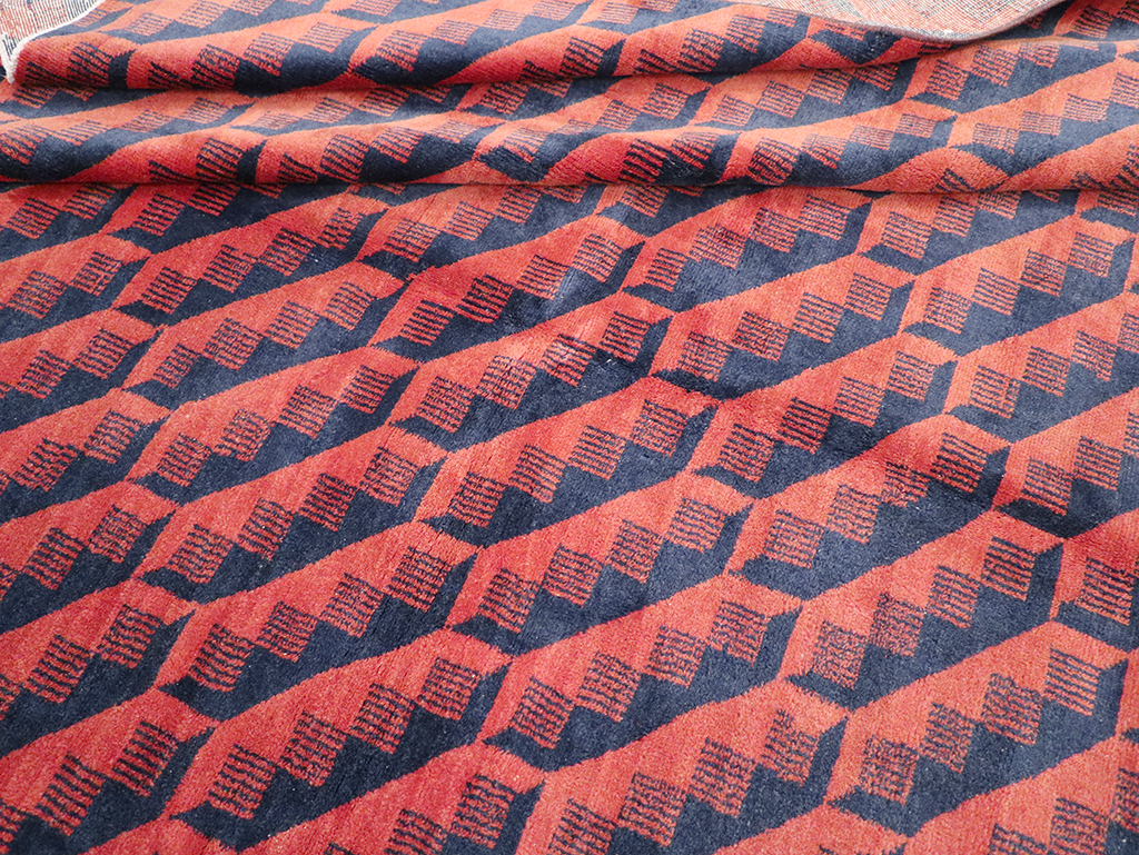 Vintage Anatolian Deco Carpet, No.31375 - Gsblank