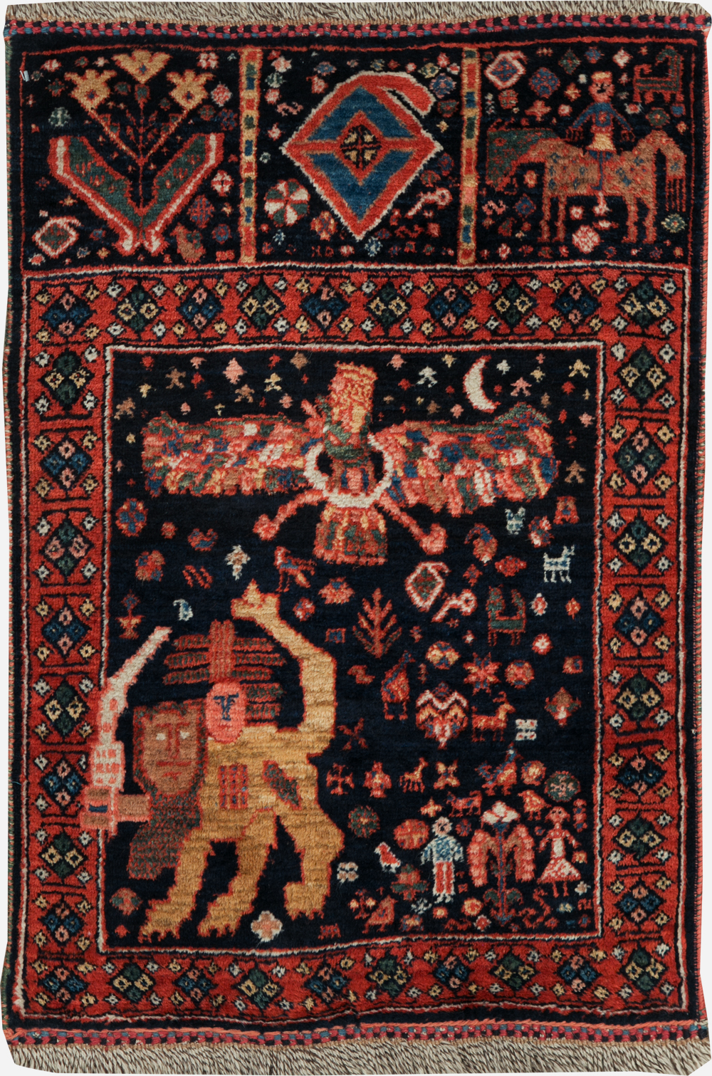 Persian Qashqai Pictorial Rug, No.31396 - Gsblank