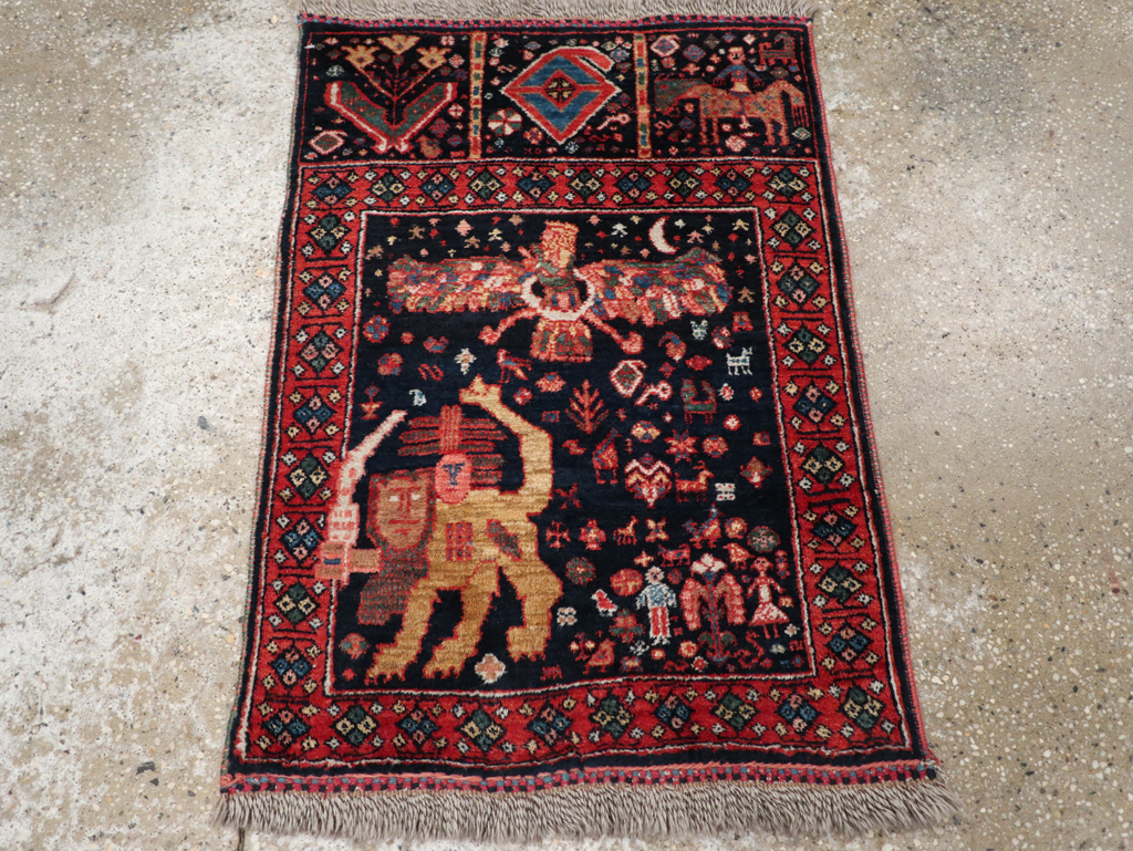Persian Qashqai Pictorial Rug, No.31396 - Gsblank
