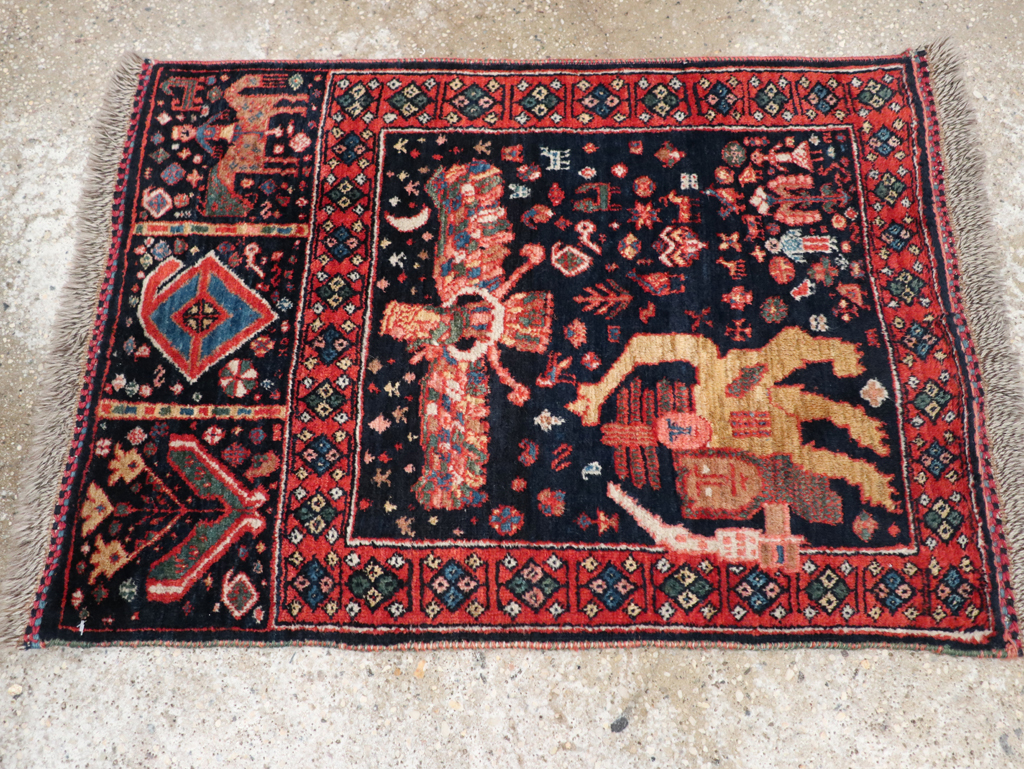 Persian Qashqai Pictorial Rug, No.31396 - Gsblank