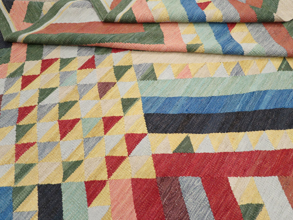 Contemporary Turkish Flatweave Room Size Carpet, No.31401 - Gsblank