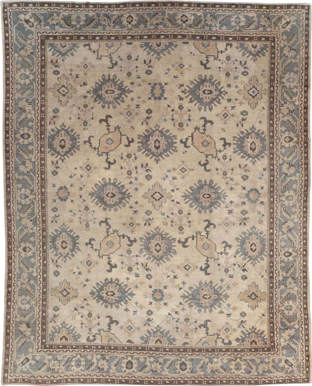 Antique Turkish Oushak Large Room Size Carpet, No.31405 - Gsblank