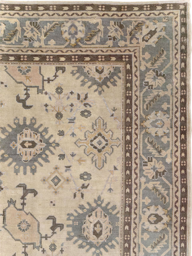 Antique Turkish Oushak Large Room Size Carpet, No.31405 - Gsblank