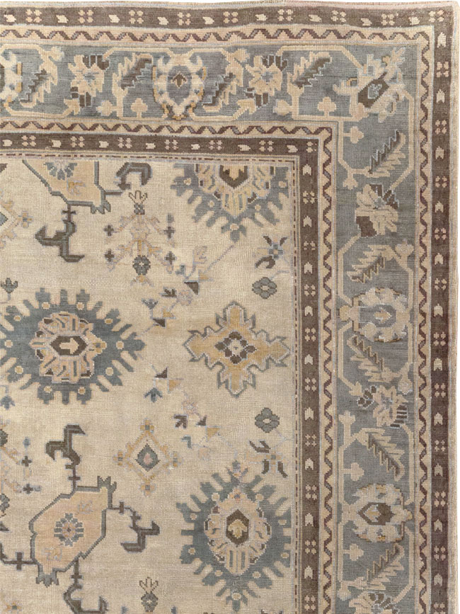 Antique Turkish Oushak Large Room Size Carpet, No.31405 - Gsblank