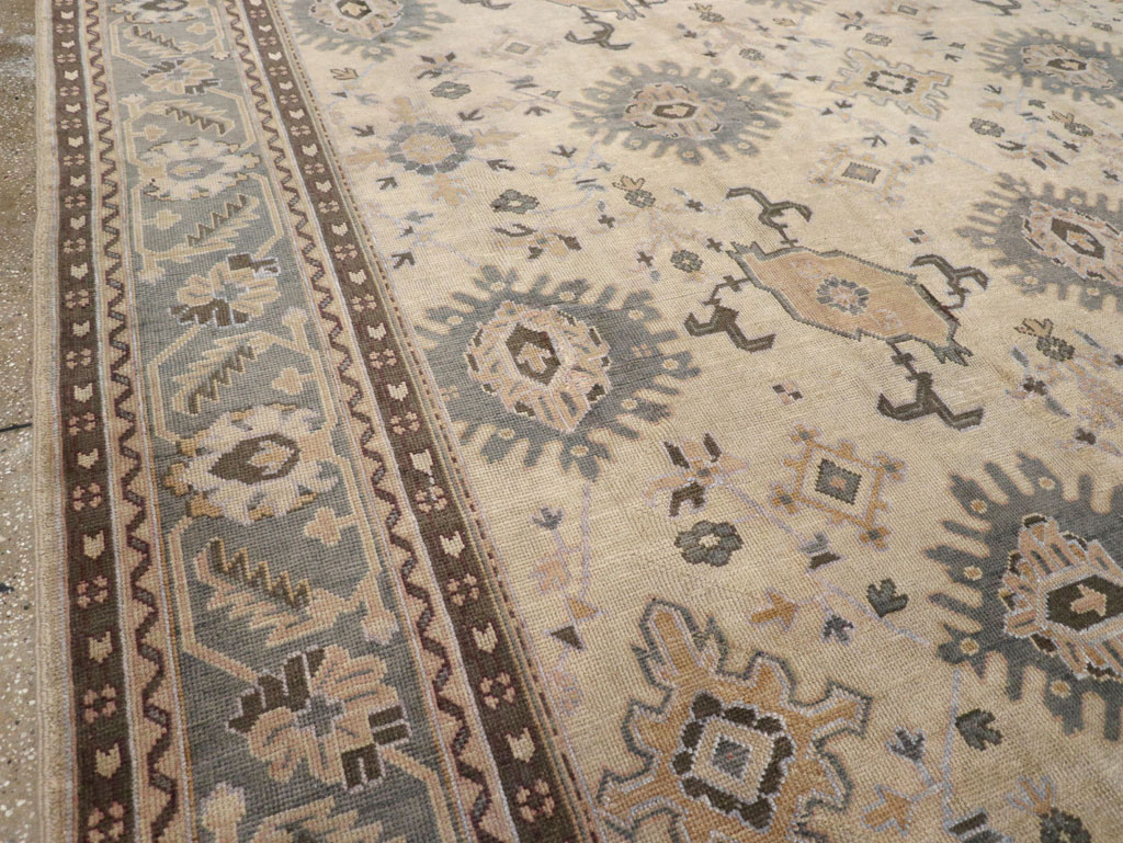 Antique Turkish Oushak Large Room Size Carpet, No.31405 - Gsblank