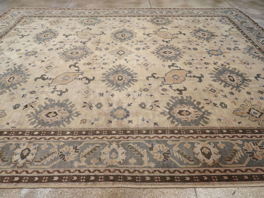 Antique Turkish Oushak Large Room Size Carpet, No.31405 - Gsblank