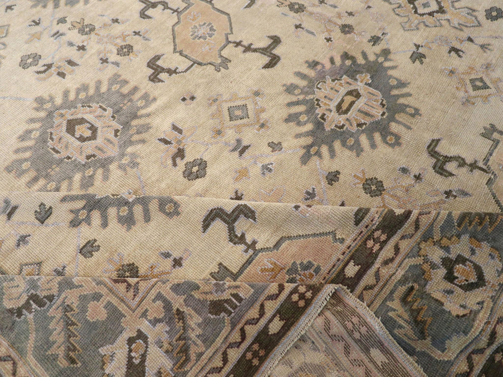 Antique Turkish Oushak Large Room Size Carpet, No.31405 - Gsblank