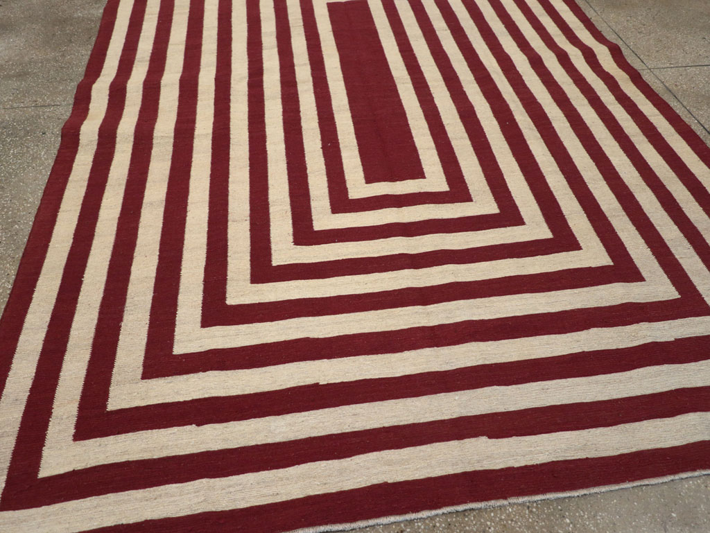 Contemporary Turkish Flatweave Accent Carpet, No.31412 - Gsblank