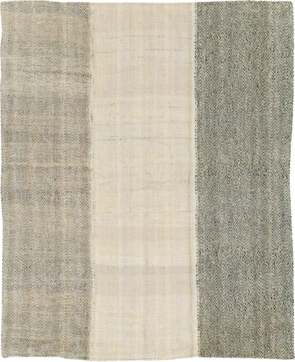 Modern Turkish Flatweave Accent Rug, No.31414 - Gsblank