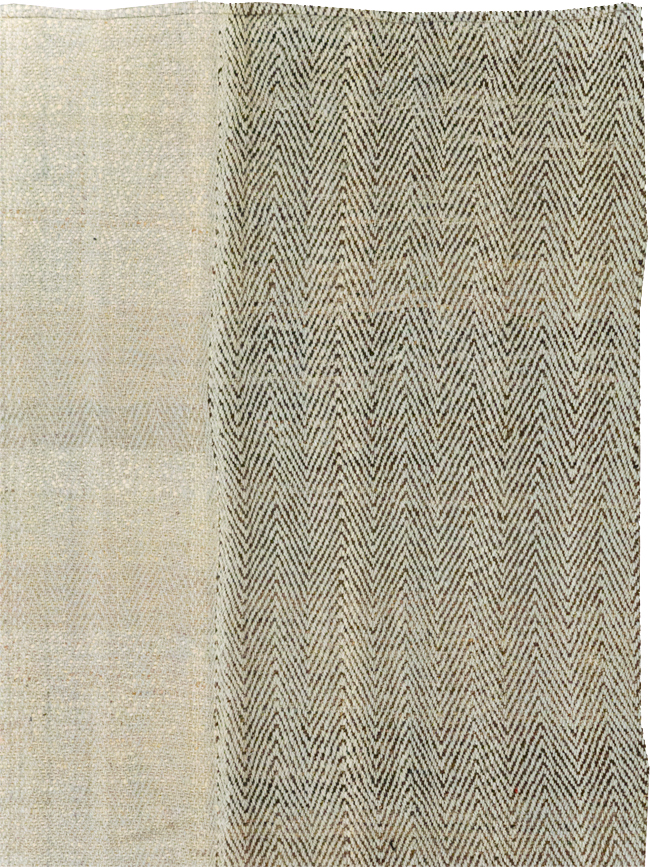 Modern Turkish Flatweave Accent Rug, No.31414 - Gsblank