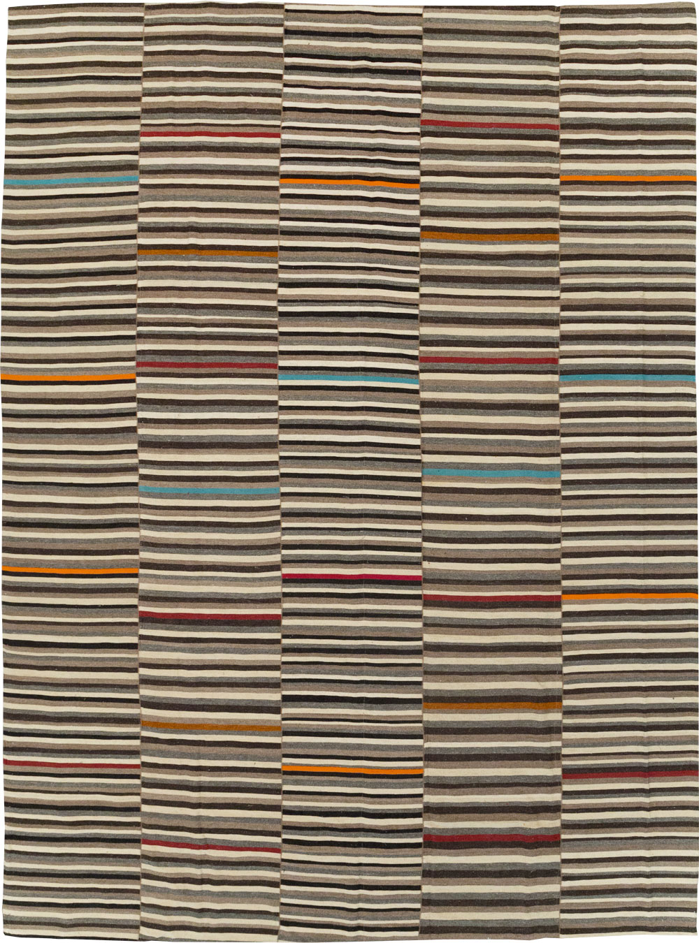 Modern Turkish Flatweave Room Size Carpet, No.31416 - Gsblank