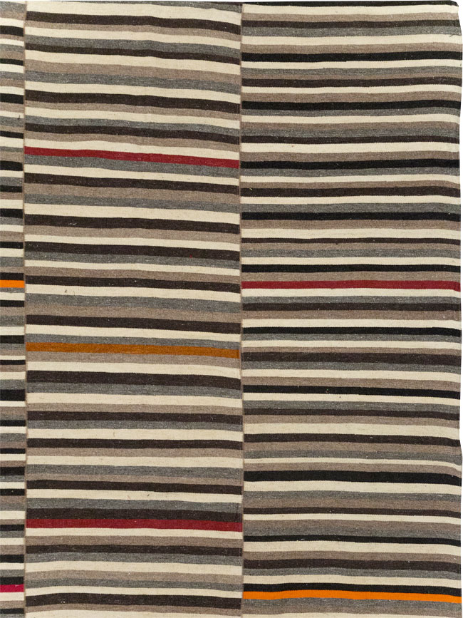 Modern Turkish Flatweave Room Size Carpet, No.31416 - Gsblank