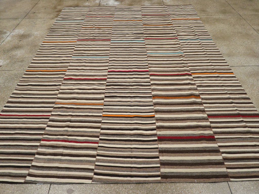 Modern Turkish Flatweave Room Size Carpet, No.31416 - Gsblank