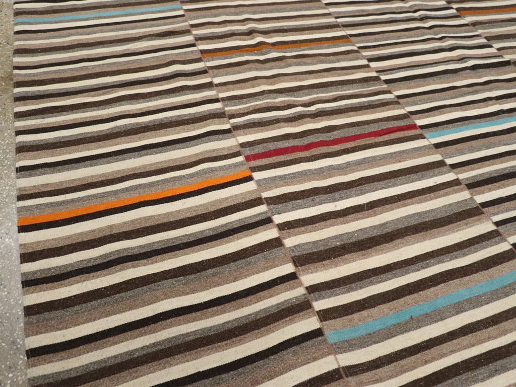 Modern Turkish Flatweave Room Size Carpet, No.31416 - Gsblank