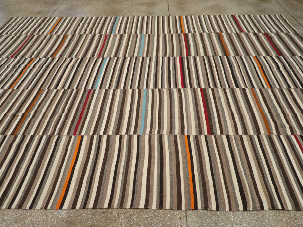 Modern Turkish Flatweave Room Size Carpet, No.31416 - Gsblank