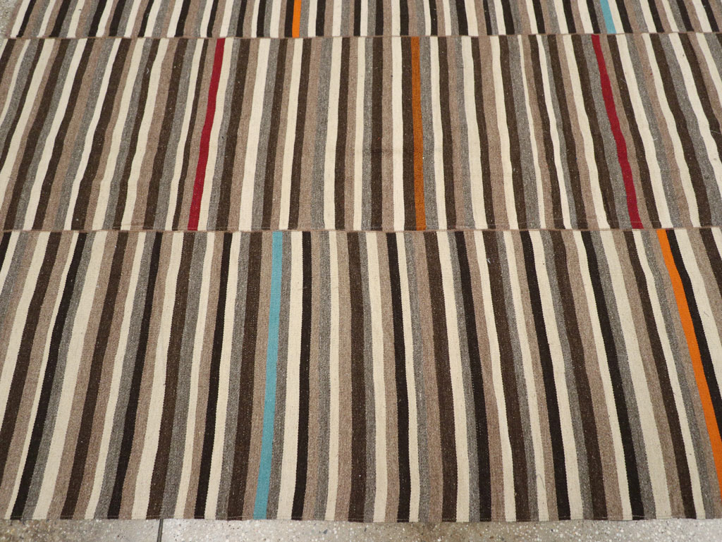 Modern Turkish Flatweave Room Size Carpet, No.31416 - Gsblank