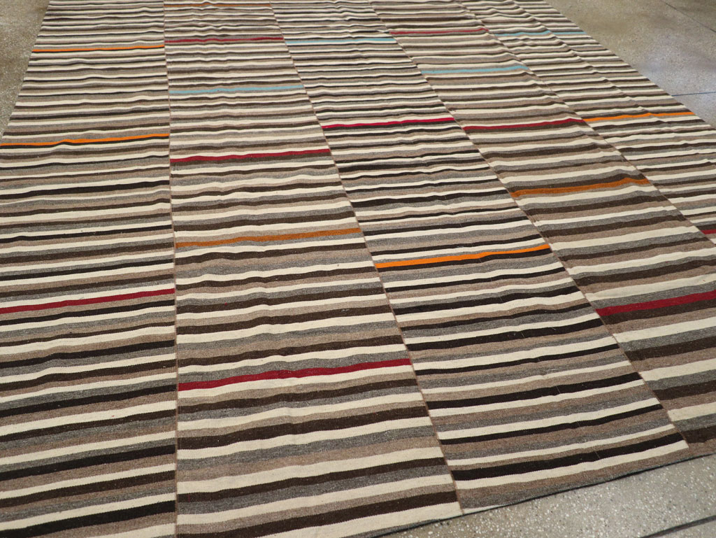 Modern Turkish Flatweave Room Size Carpet, No.31416 - Gsblank