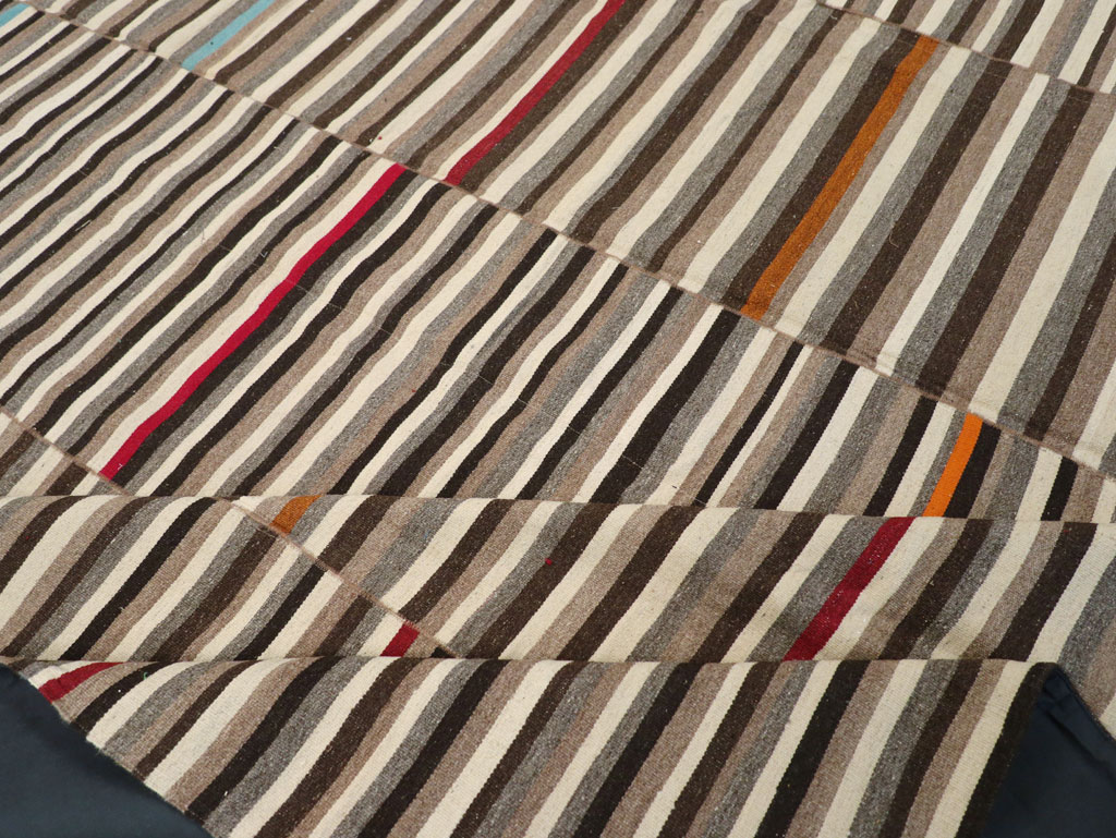 Modern Turkish Flatweave Room Size Carpet, No.31416 - Gsblank