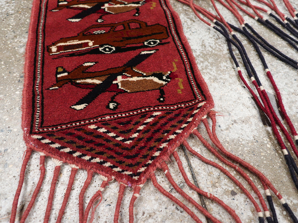 Vintage Central Asian Turkoman War Rug Style Door Hanging, No.31417 - Gsblank