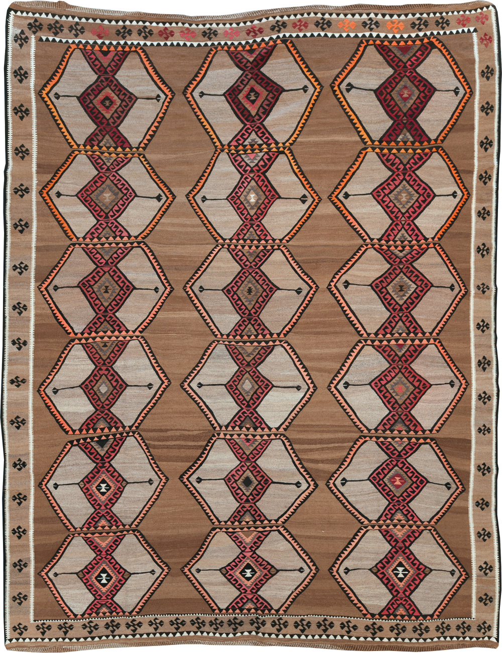 Vintage Turkish Flatweave Kilim Room Size Carpet, No.31423 - Gsblank