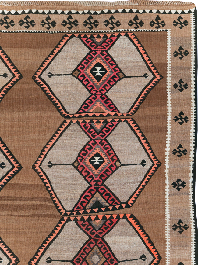 Vintage Turkish Flatweave Kilim Room Size Carpet, No.31423 - Gsblank