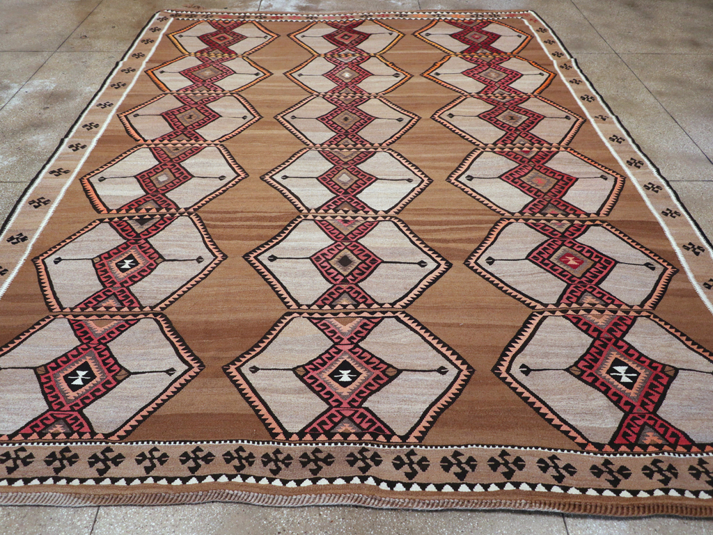 Vintage Turkish Flatweave Kilim Room Size Carpet, No.31423 - Gsblank