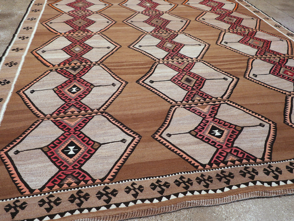 Vintage Turkish Flatweave Kilim Room Size Carpet, No.31423 - Gsblank