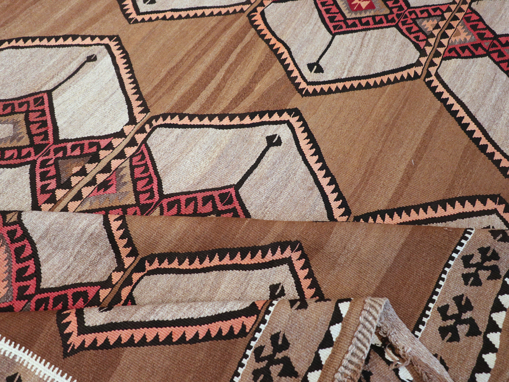 Vintage Turkish Flatweave Kilim Room Size Carpet, No.31423 - Gsblank