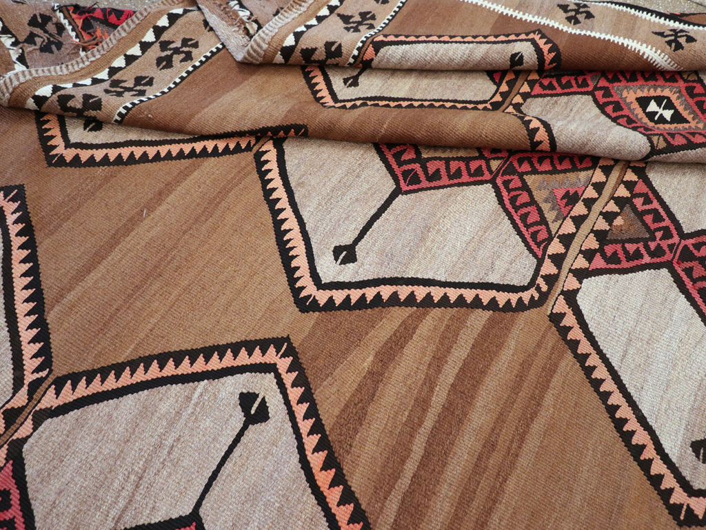 Vintage Turkish Flatweave Kilim Room Size Carpet, No.31423 - Gsblank