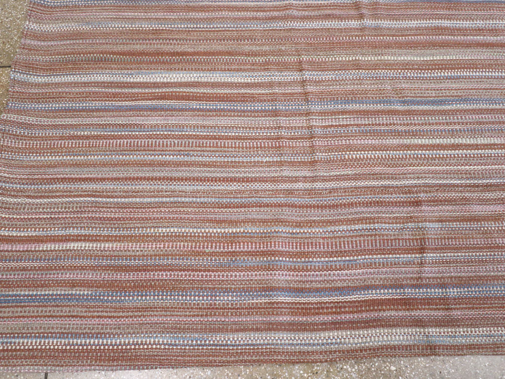 Modern Turkish Flatweave Room Size Carpet, No.31425 - Gsblank