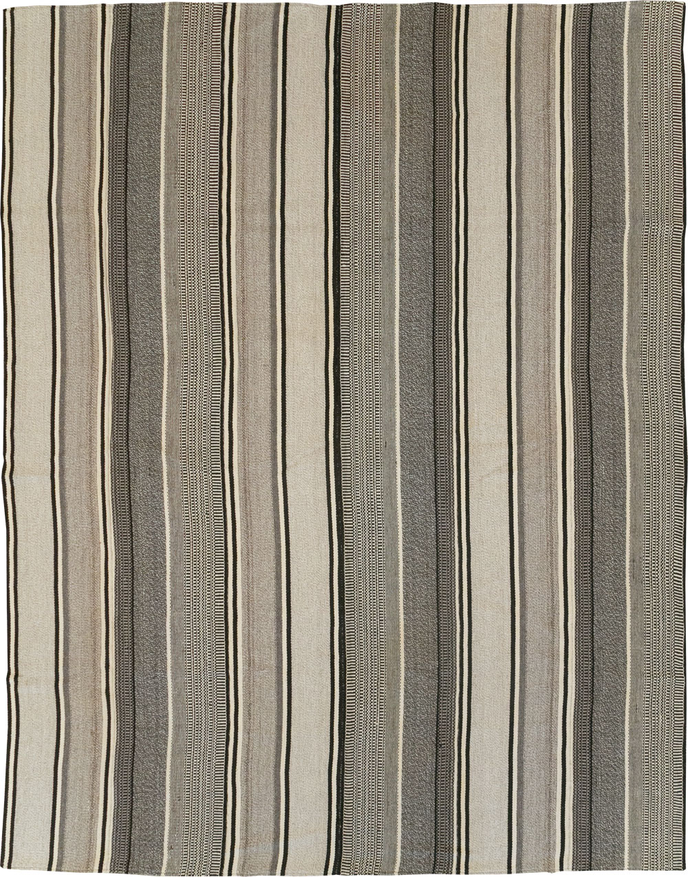 Modern Turkish Flatweave Room Size Carpet, No.31426 - Gsblank