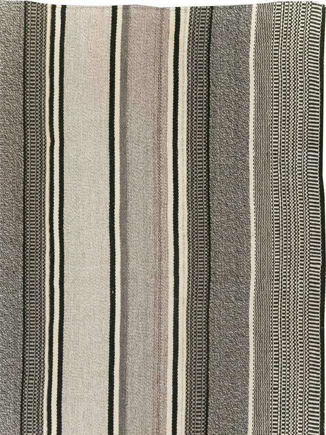 Modern Turkish Flatweave Room Size Carpet, No.31426 - Gsblank