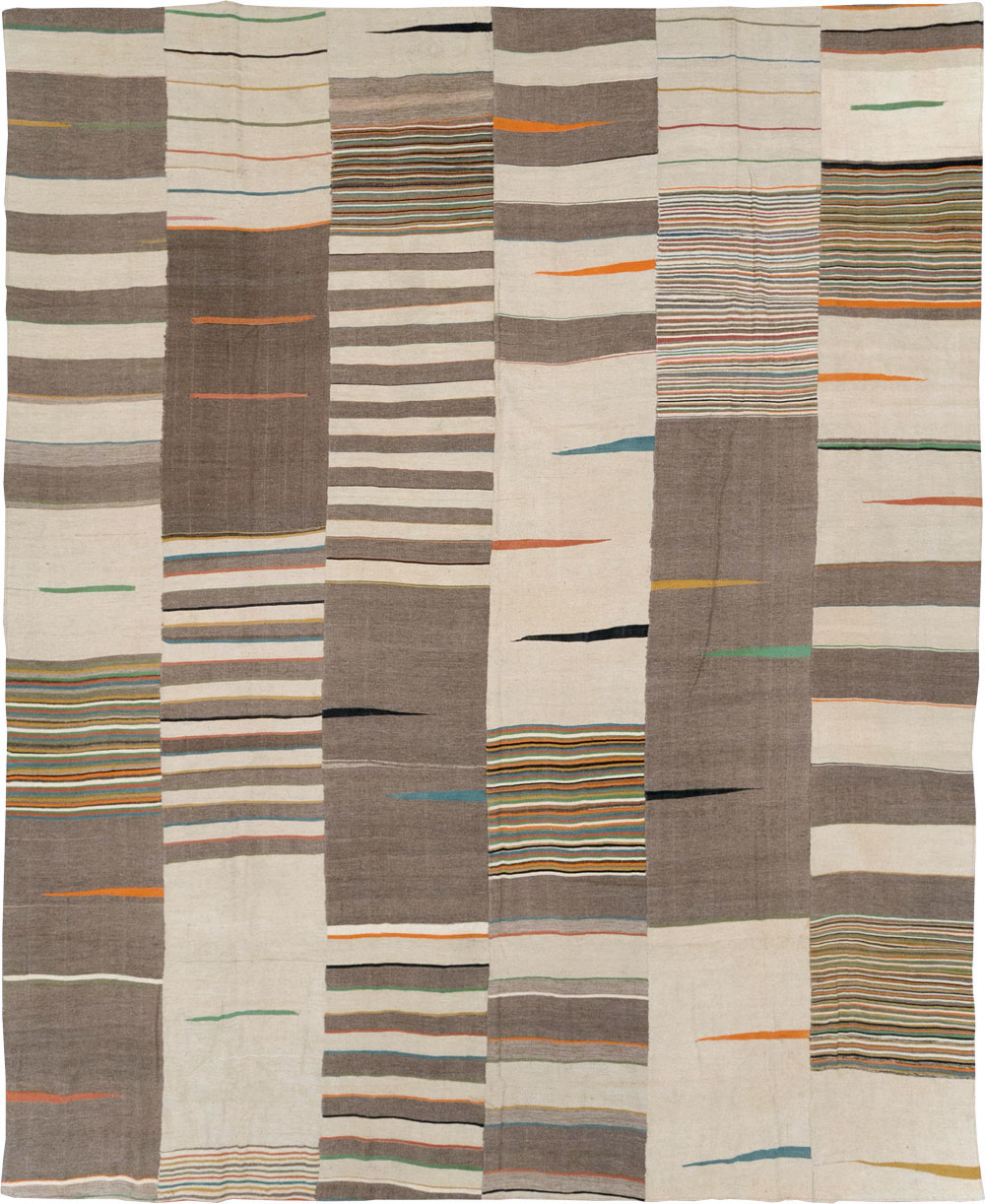 Modern Turkish Flatweave Room Size Carpet, No.31427 - Gsblank