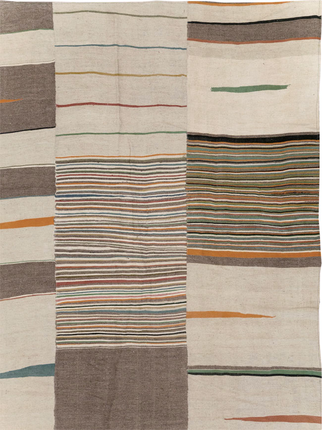 Modern Turkish Flatweave Room Size Carpet, No.31427 - Gsblank