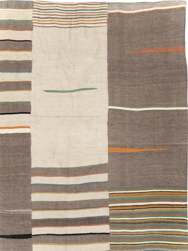 Modern Turkish Flatweave Room Size Carpet, No.31427 - Gsblank