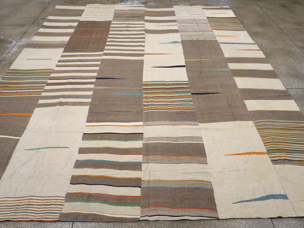 Modern Turkish Flatweave Room Size Carpet, No.31427 - Gsblank