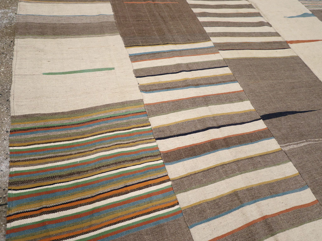 Modern Turkish Flatweave Room Size Carpet, No.31427 - Gsblank