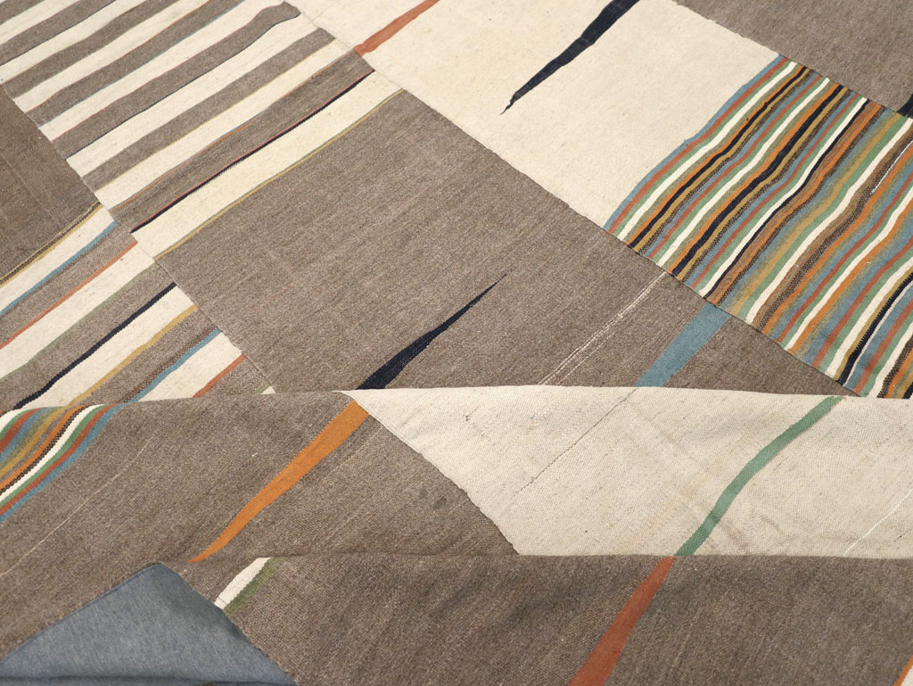 Modern Turkish Flatweave Room Size Carpet, No.31427 - Gsblank