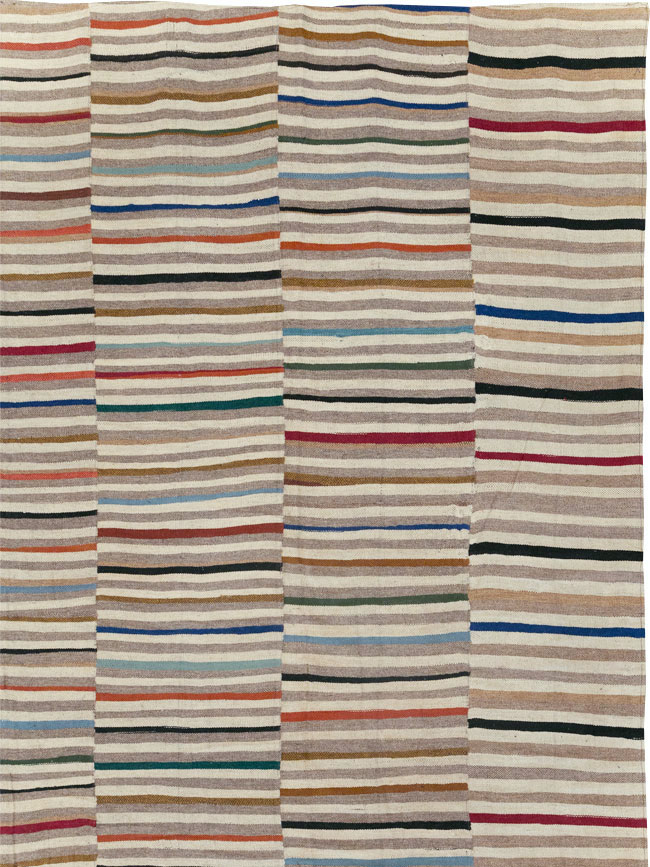 Modern Turkish Flatweave Kilim Oversize Square Carpet, No.31431 - Gsblank