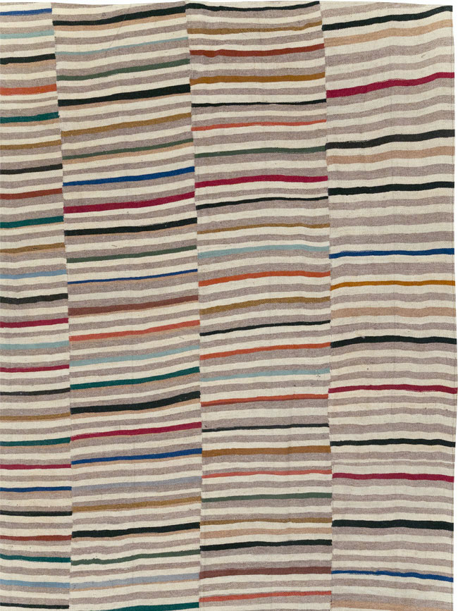 Modern Turkish Flatweave Kilim Oversize Square Carpet, No.31431 - Gsblank