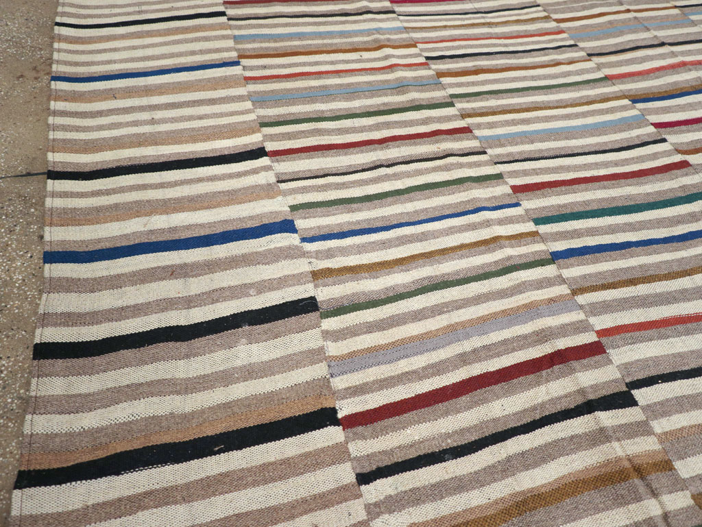 Modern Turkish Flatweave Kilim Oversize Square Carpet, No.31431 - Gsblank