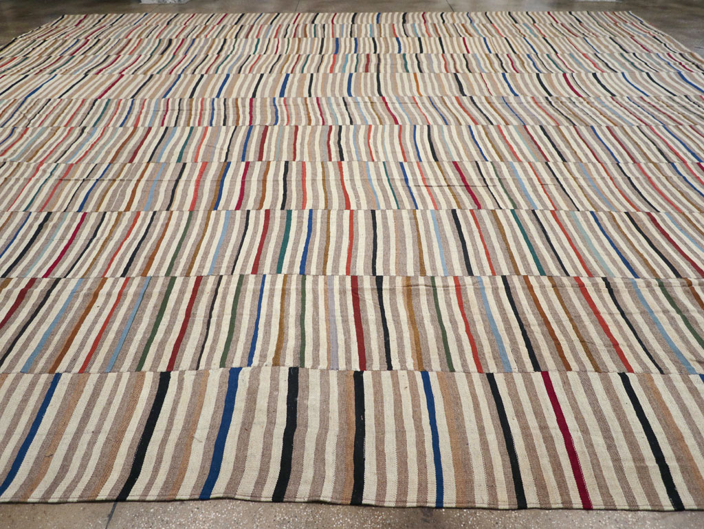 Modern Turkish Flatweave Kilim Oversize Square Carpet, No.31431 - Gsblank