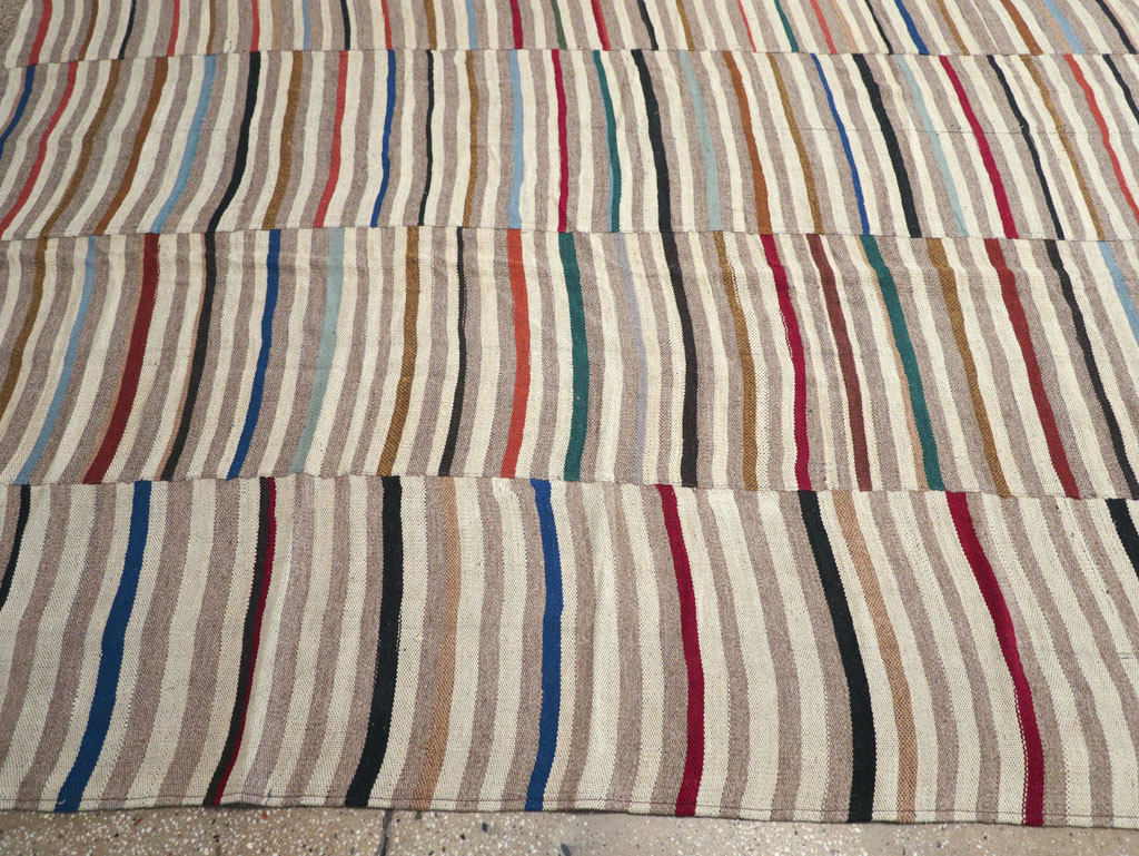 Modern Turkish Flatweave Kilim Oversize Square Carpet, No.31431 - Gsblank