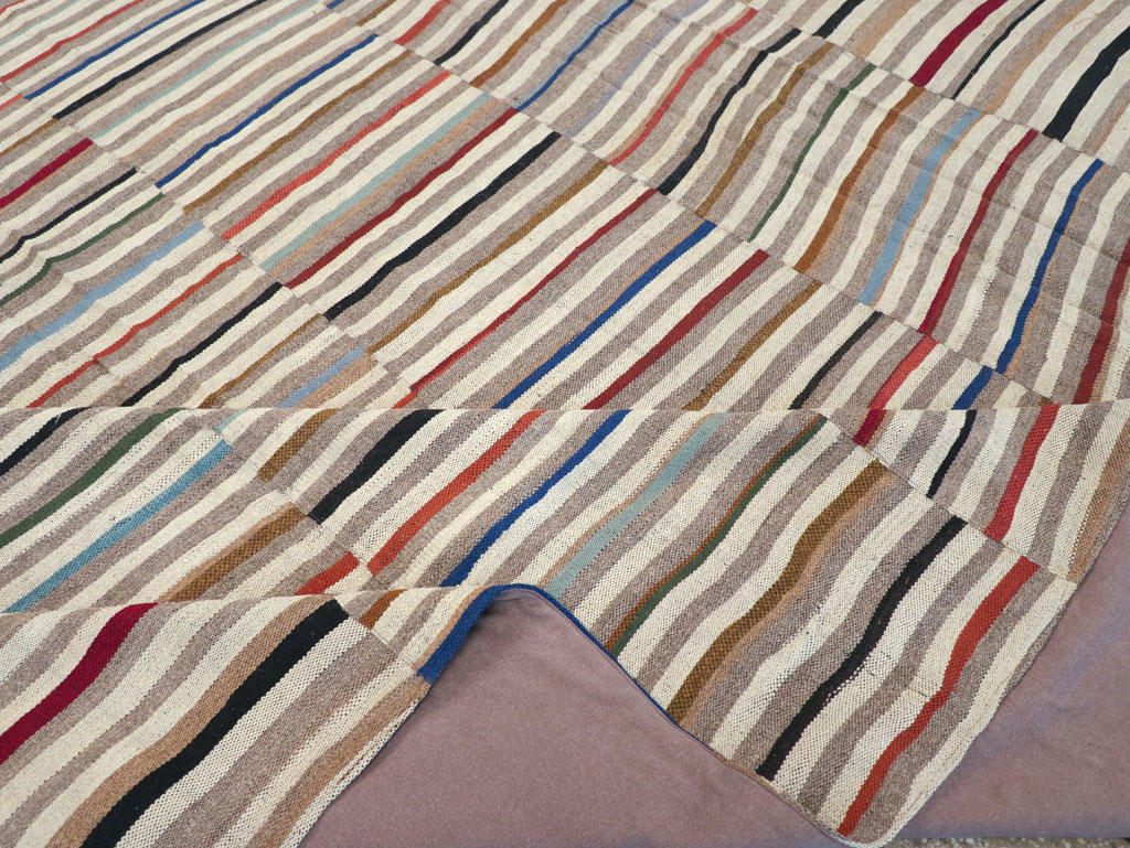 Modern Turkish Flatweave Kilim Oversize Square Carpet, No.31431 - Gsblank